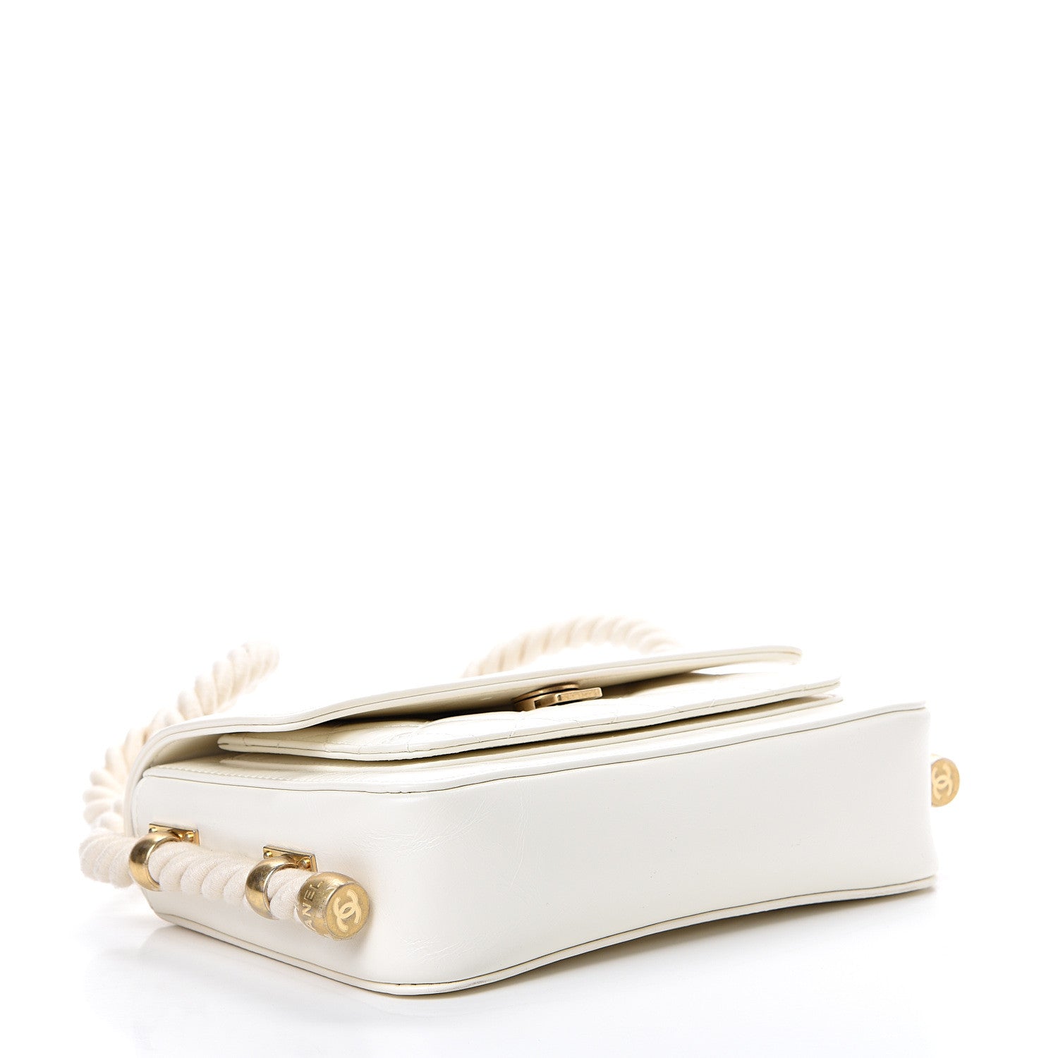 Chanel Crumpled Calfskin En Vogue Rope Flap White 3 of 12