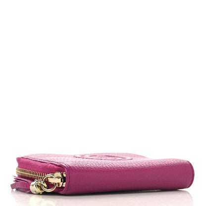 Gucci Pebbled Calfskin Soho Compact Disco Zip Around Wallet Bright Bougainvillea 4 of 8