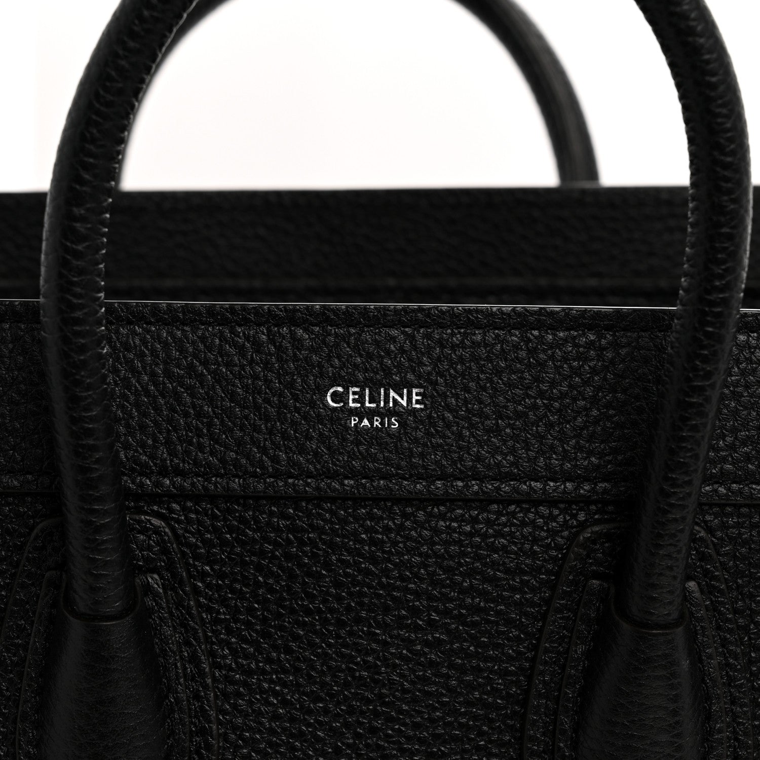 Celine Drummed Calfskin Nano Luggage Black 6 of 13
