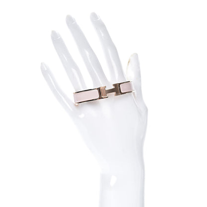 Hermes Enamel Narrow Clic Clac H Bracelet PM Rose Candeur 2 of 5