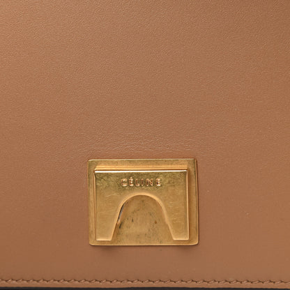 Celine Shiny Smooth Calfskin Medium Frame Shoulder Bag Tan Optic White 9 of 15