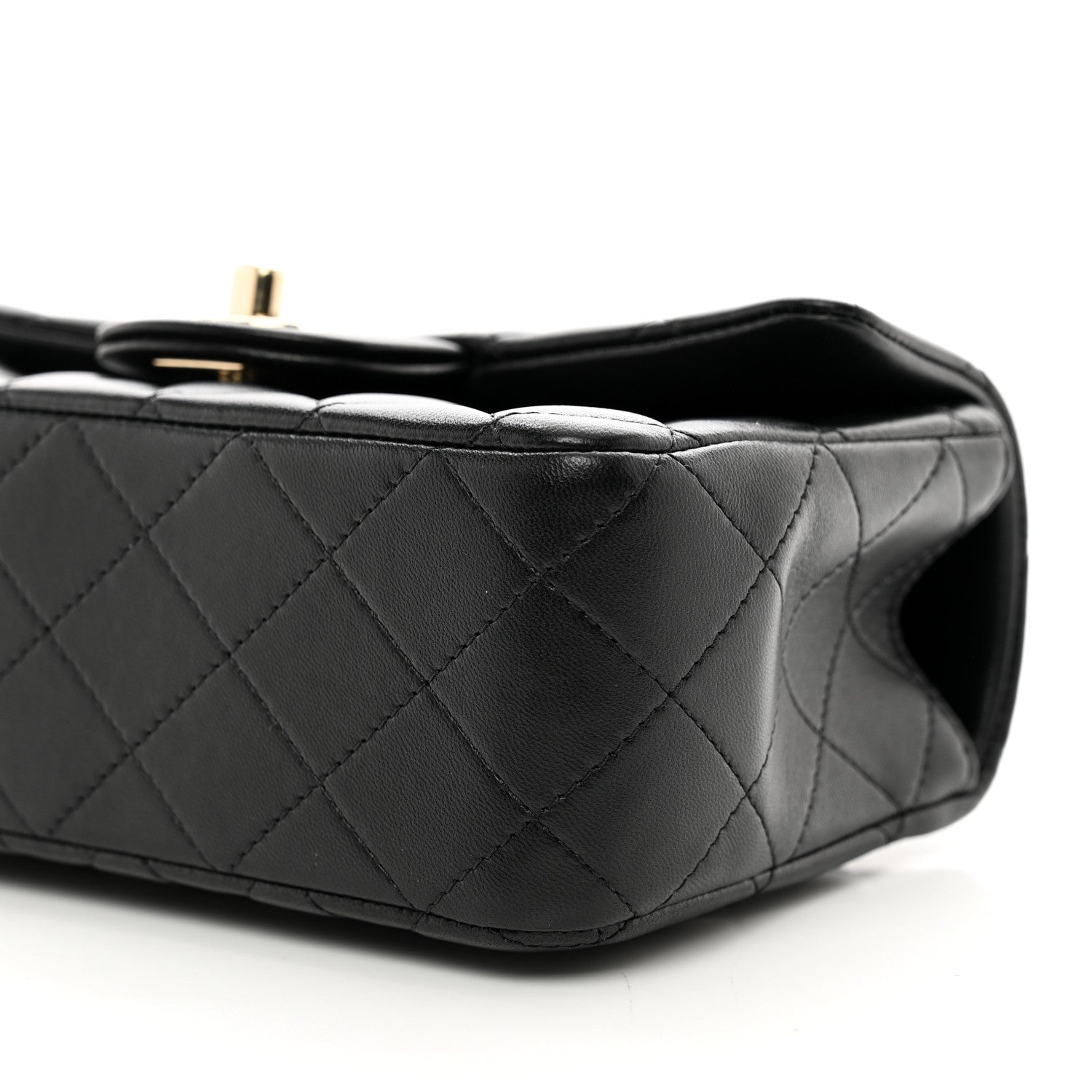Chanel Lambskin Quilted Mini Top Handle Rectangular Flap Black 10 of 11