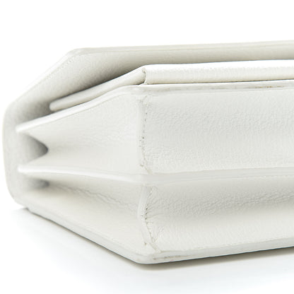 Saint Laurent Grained Calfskin Medium Monogram Sunset Satchel White 9 of 11