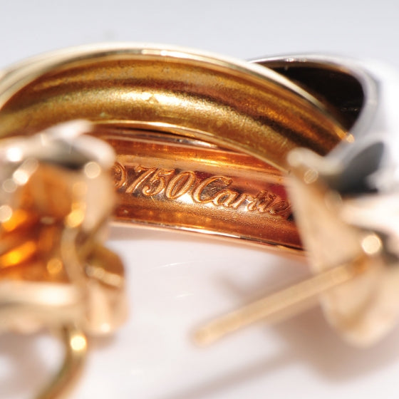 18K Pink Yellow White Gold Small Trinity Earrings