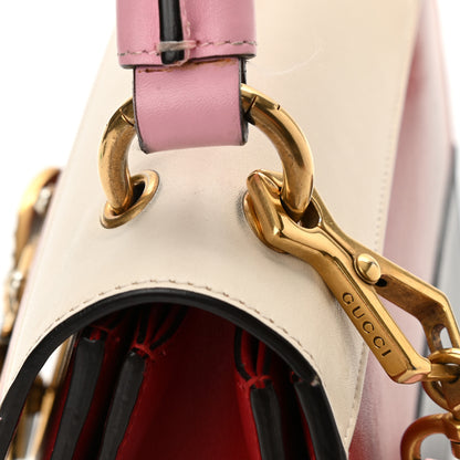Gucci Calfskin Sylvie Web Small Queen Margaret Top Handle Bag Blue Agata Hibiscus Red Mystic White Sugar Pink 14 of 14