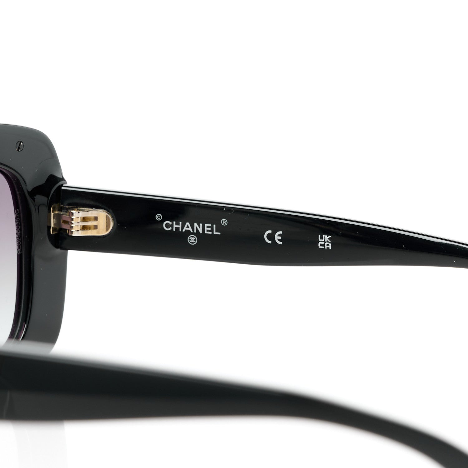 Chanel Lambskin Chain Acetate Shield Sunglasses Black 6 of 8
