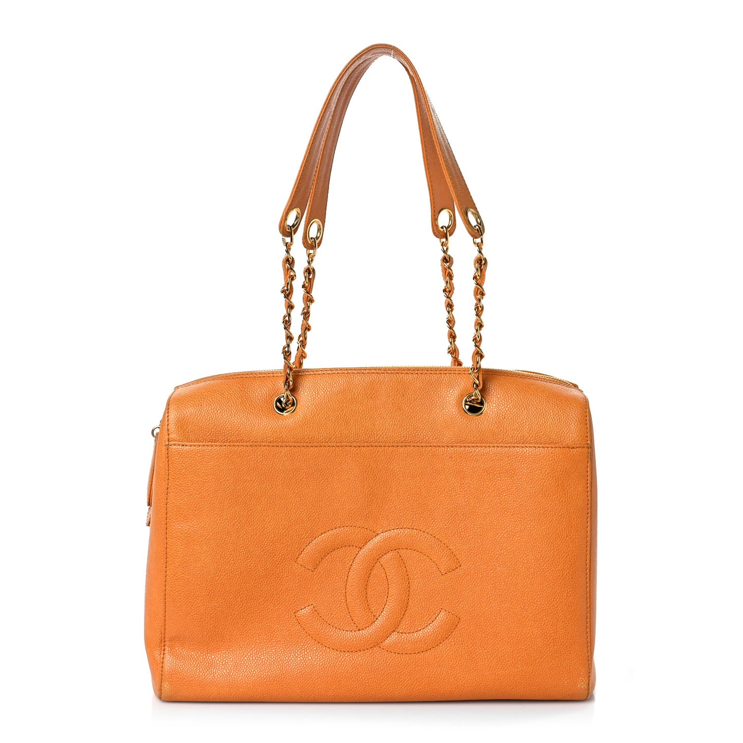 Caviar Large CC Shoulder Bag Orange