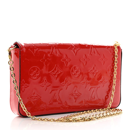 Louis Vuitton Vernis Felicie Pochette Chain Wallet Cherry 4 of 11