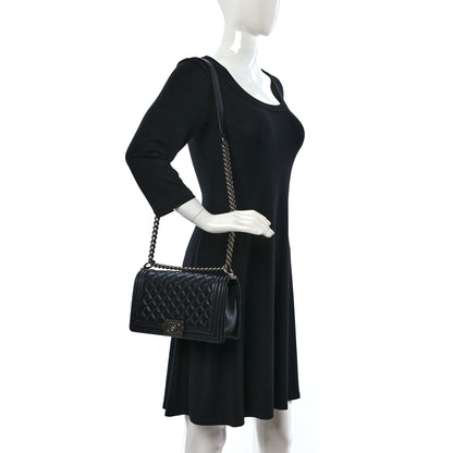 Chanel Calfskin Quilted Medium Boy Flap Black 2 of 11