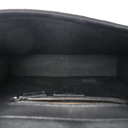Saint Laurent Grain De Poudre Textured Mixed Matelasse Large Triquilt Monogram Monochrome Satchel Black 5 of 12