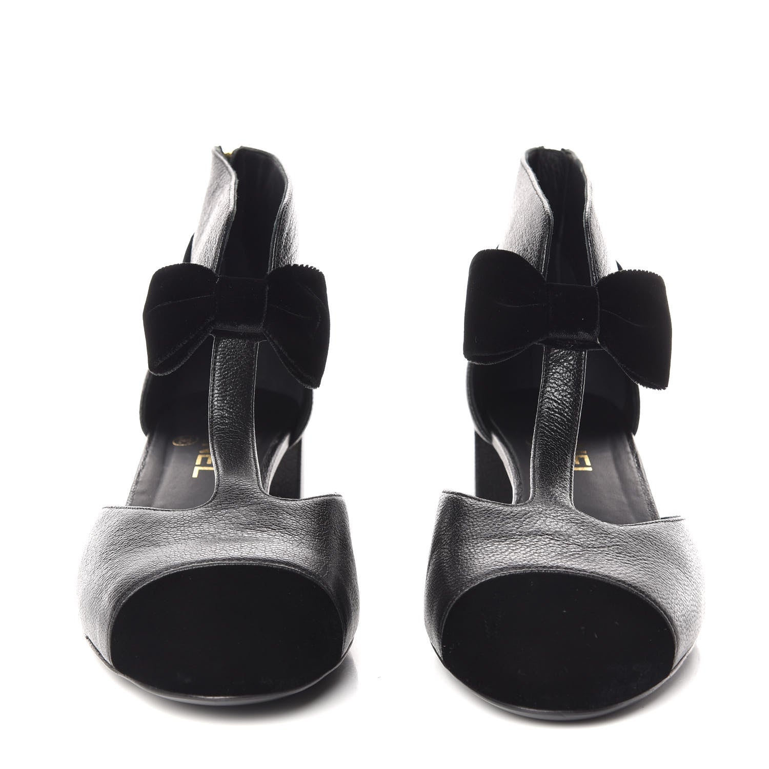 Chanel Goatskin Velvet Cap Toe CC Bow Cut Out Ankle Boots 41 Black 3 of 11