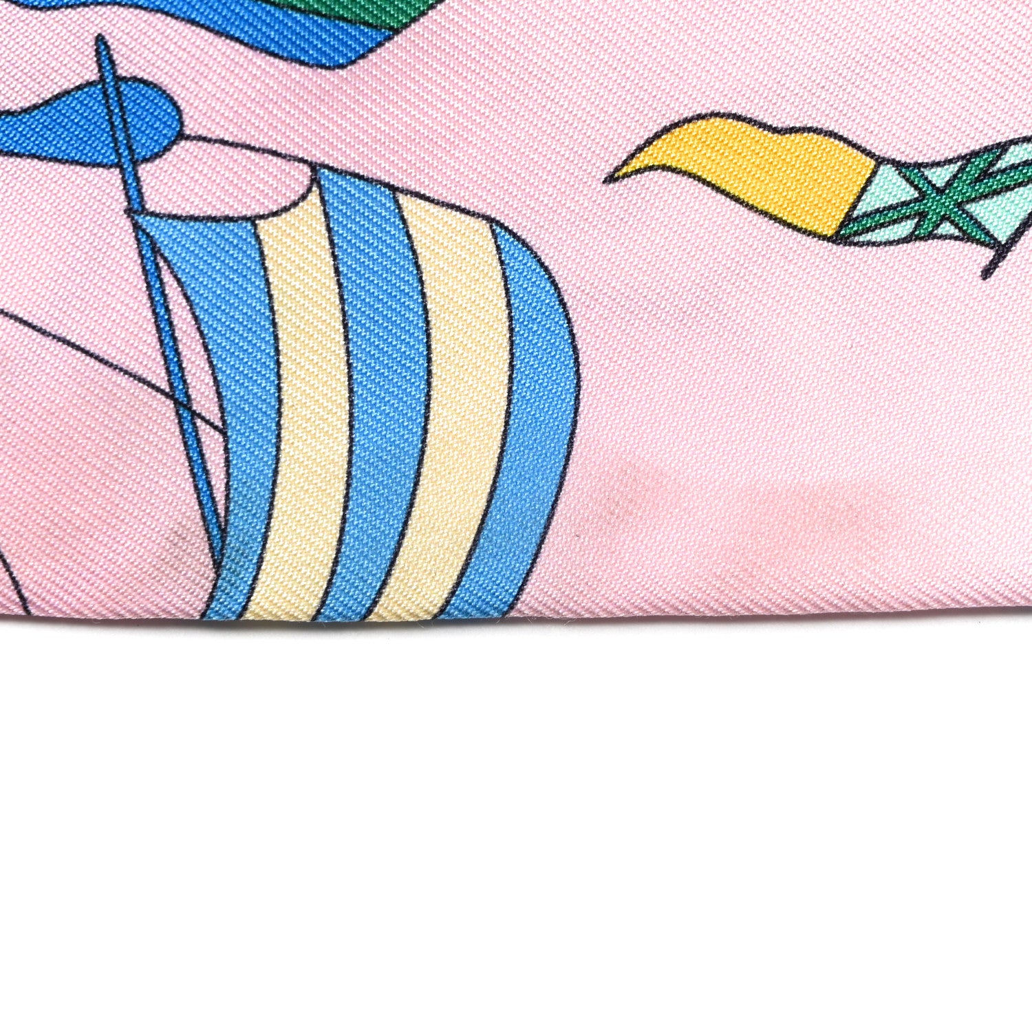 Hermes Silk Les Folies Du Ciel Twilly Rose Bleu Jaune Vif 6 of 7