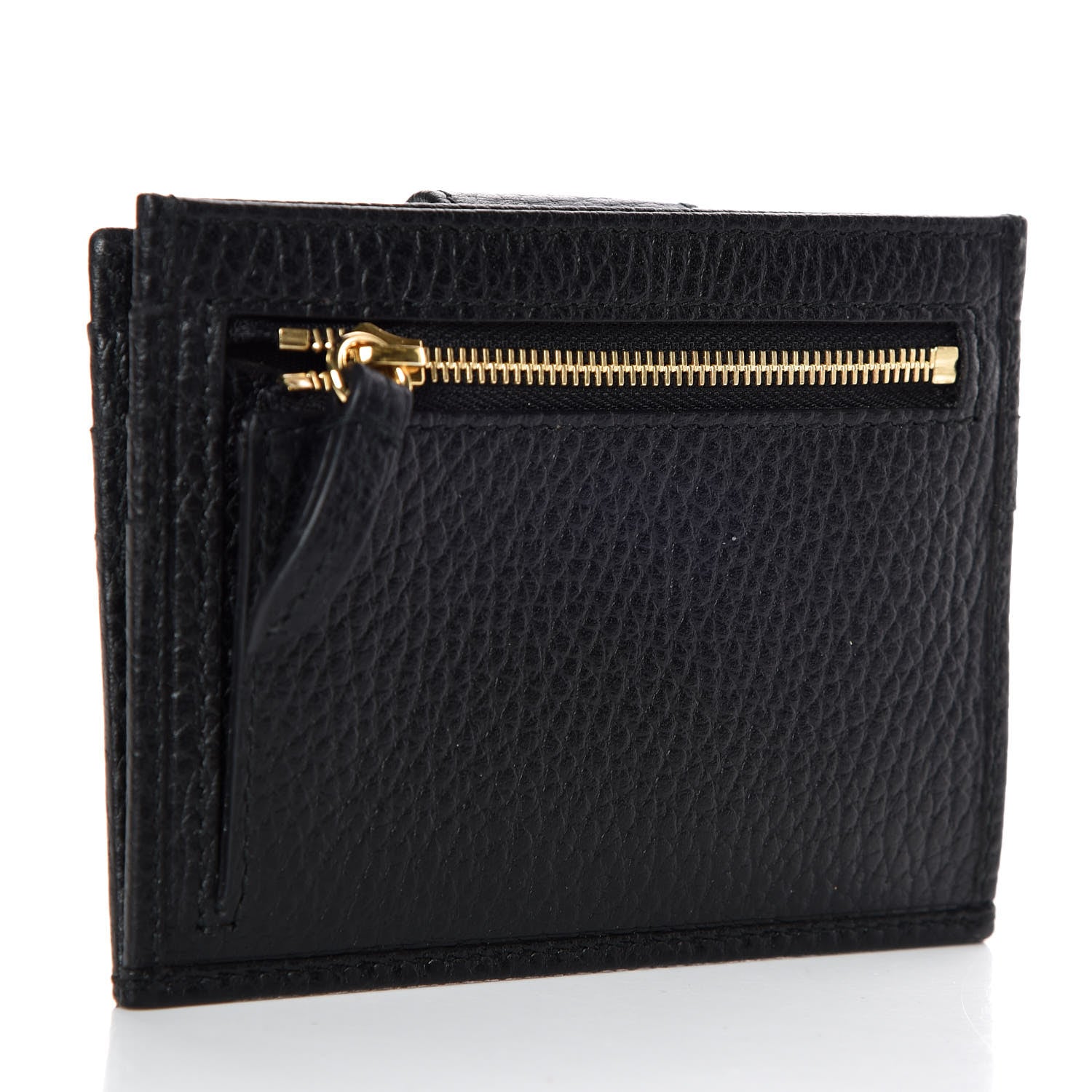Gucci Pebbled Calfskin GG Marmont Card Case Black 3 of 8