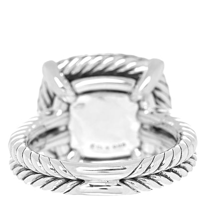 David Yurman Sterling Silver Diamond Black Orchid 14mm Chatelaine Pave Bezel Ring 57 8 4 of 5