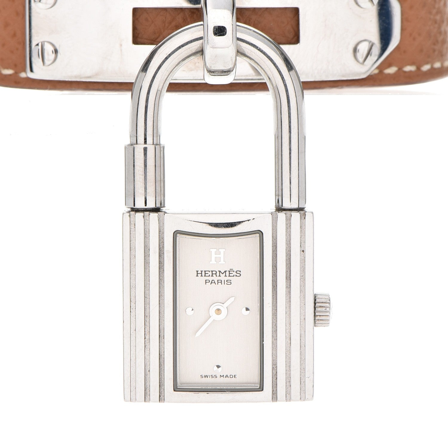Hermes Stainless Steel Courchevel 20mm Kelly Cadena Quartz Watch Gold 5 of 8