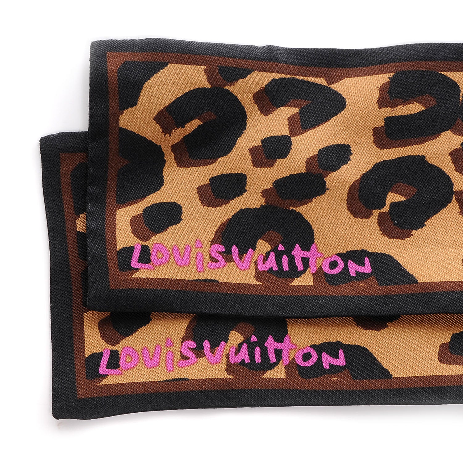 Louis Vuitton Silk Leopard Bandeau Scarf Marron 3 of 4