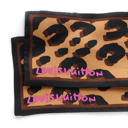 Louis Vuitton Silk Leopard Bandeau Scarf Marron 3 of 4