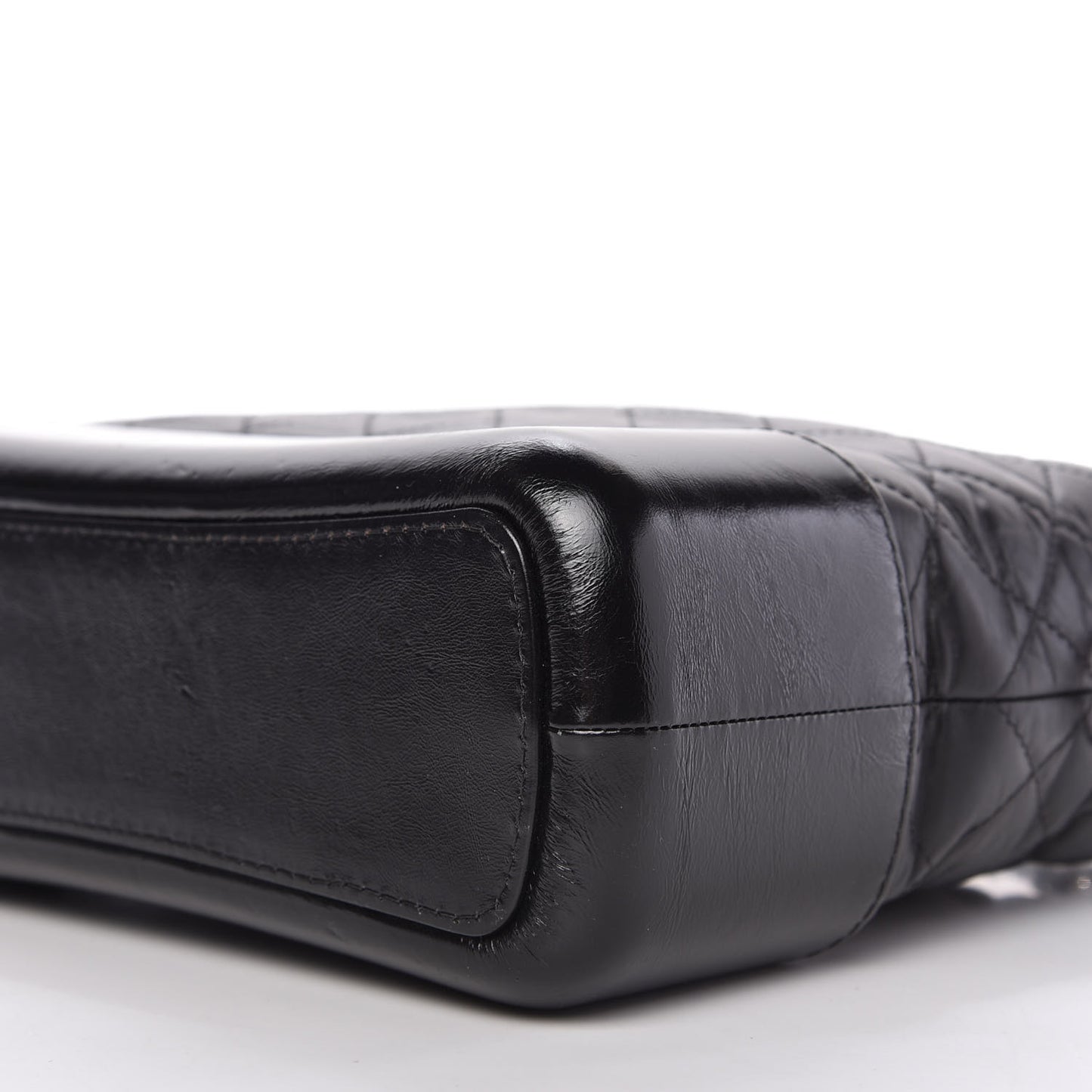 Aged Calfskin Quilted Medium Gabrielle Hobo Black