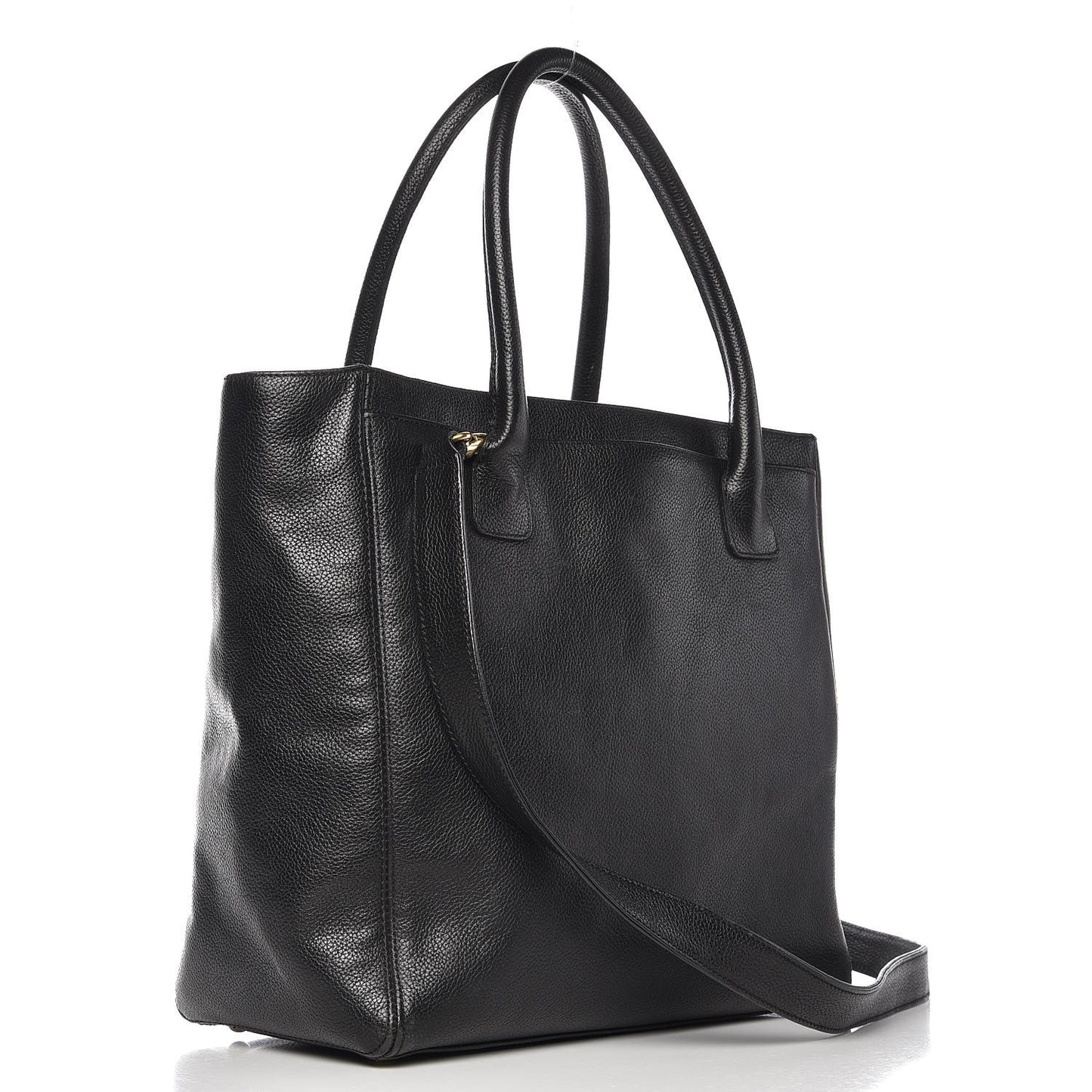 Calfskin Tall Cerf Tote Black