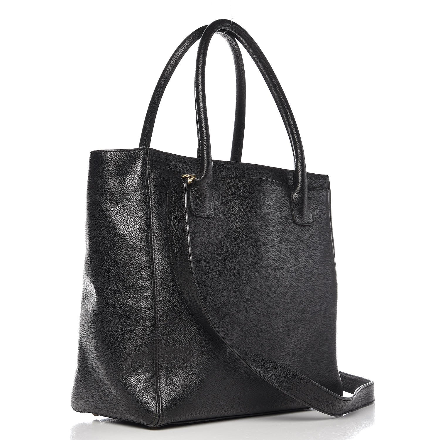 Chanel Calfskin Tall Cerf Tote Black 3 of 11