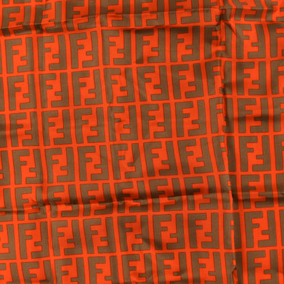 Fendi Silk FF Scarf Orange Brown 2 of 3