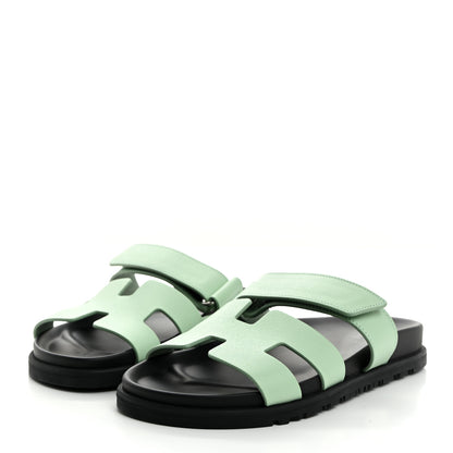 Hermes Epsom Womens Chypre Sandals 37 Vert Jade 3 of 8