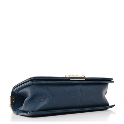 Chanel Iridescent Caviar Chevron Quilted Medium Boy Flap Blue 3 of 9