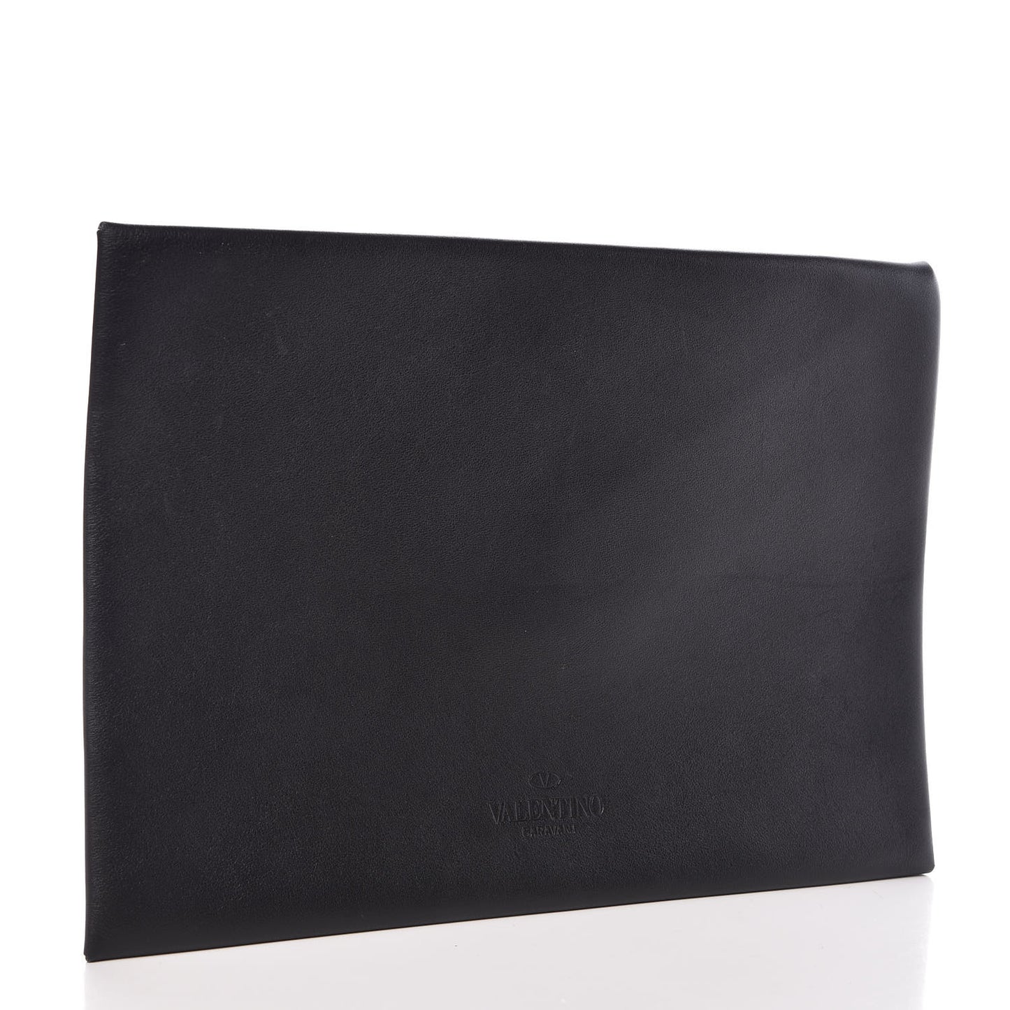 Vitello Rockstud Envelope Clutch Bag Black