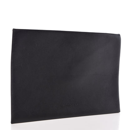 Valentino Garavani Vitello Rockstud Envelope Clutch Bag Black 3 of 9