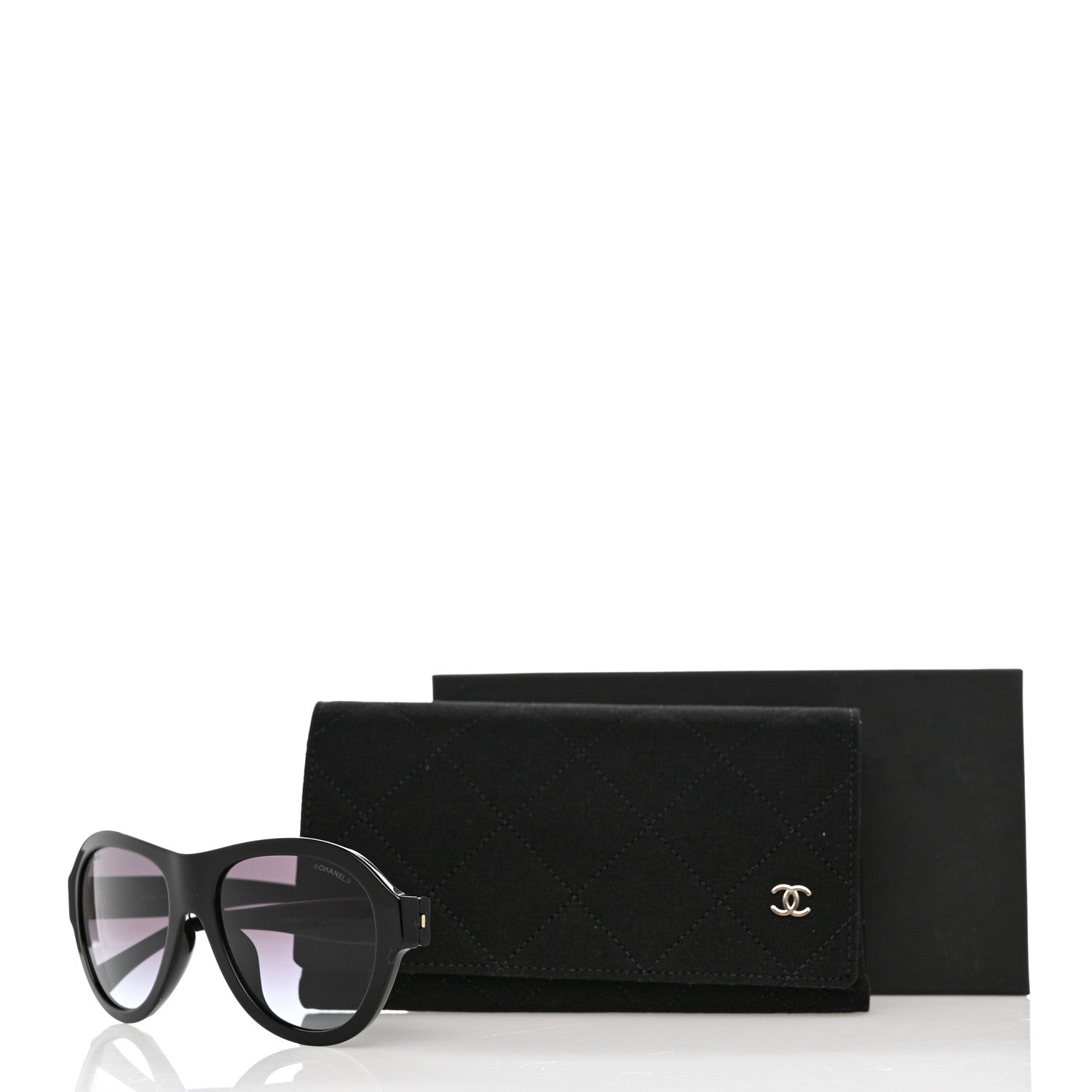 Chanel Acetate Strass Pilot Sunglasses 5467-B-A Black 9 of 9