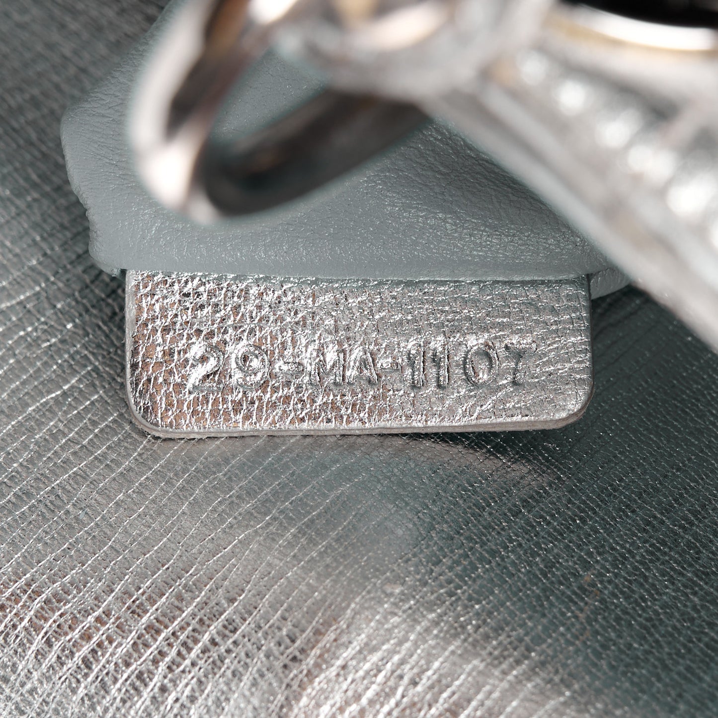 Metallic Grained Calfskin Cannage Small Lucky Badges My Lady Dior Silver