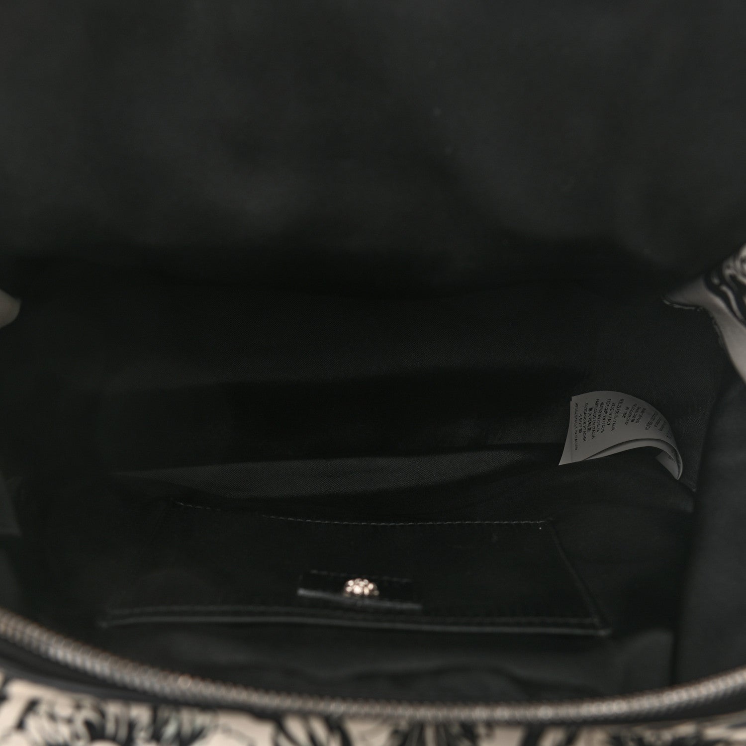 Versace Printed Calfskin La Medusa Backpack Black White 5 of 10