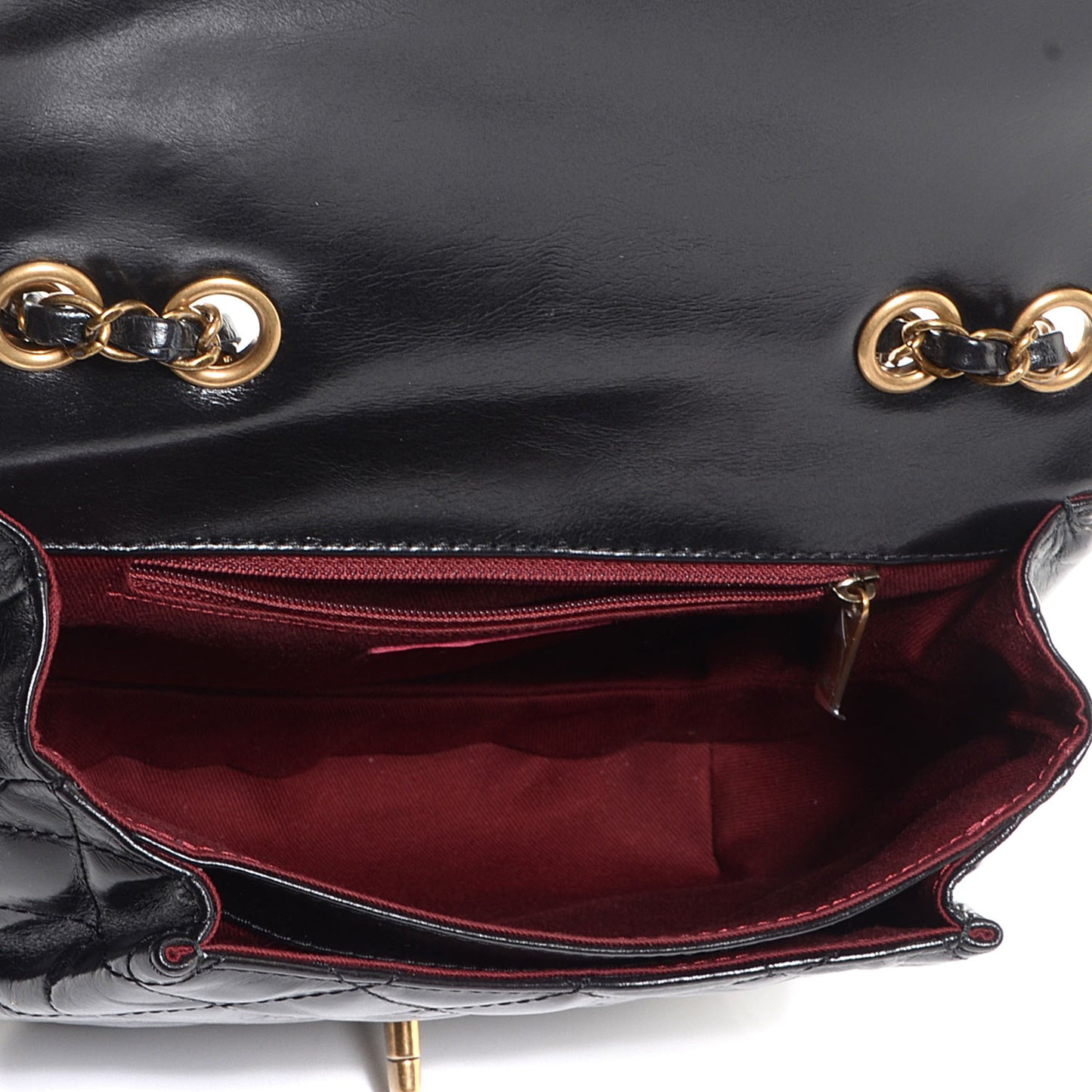 Calfskin Quilted Medium Bubble CC Flap Bag Black