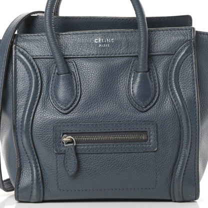 Celine Drummed Calfskin Nano Luggage Orage 8 of 19