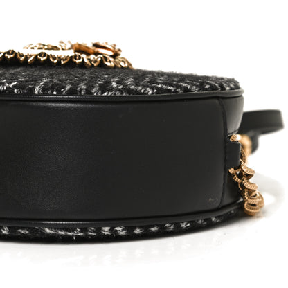 Dolce & Gabbana Calfskin Tweed Chevron Devotion Crossbody Bag Bag Black 10 of 13
