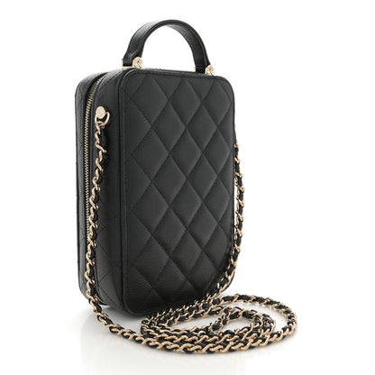 Chanel Caviar Quilted CC North South Vanity Case Black 4 of 12