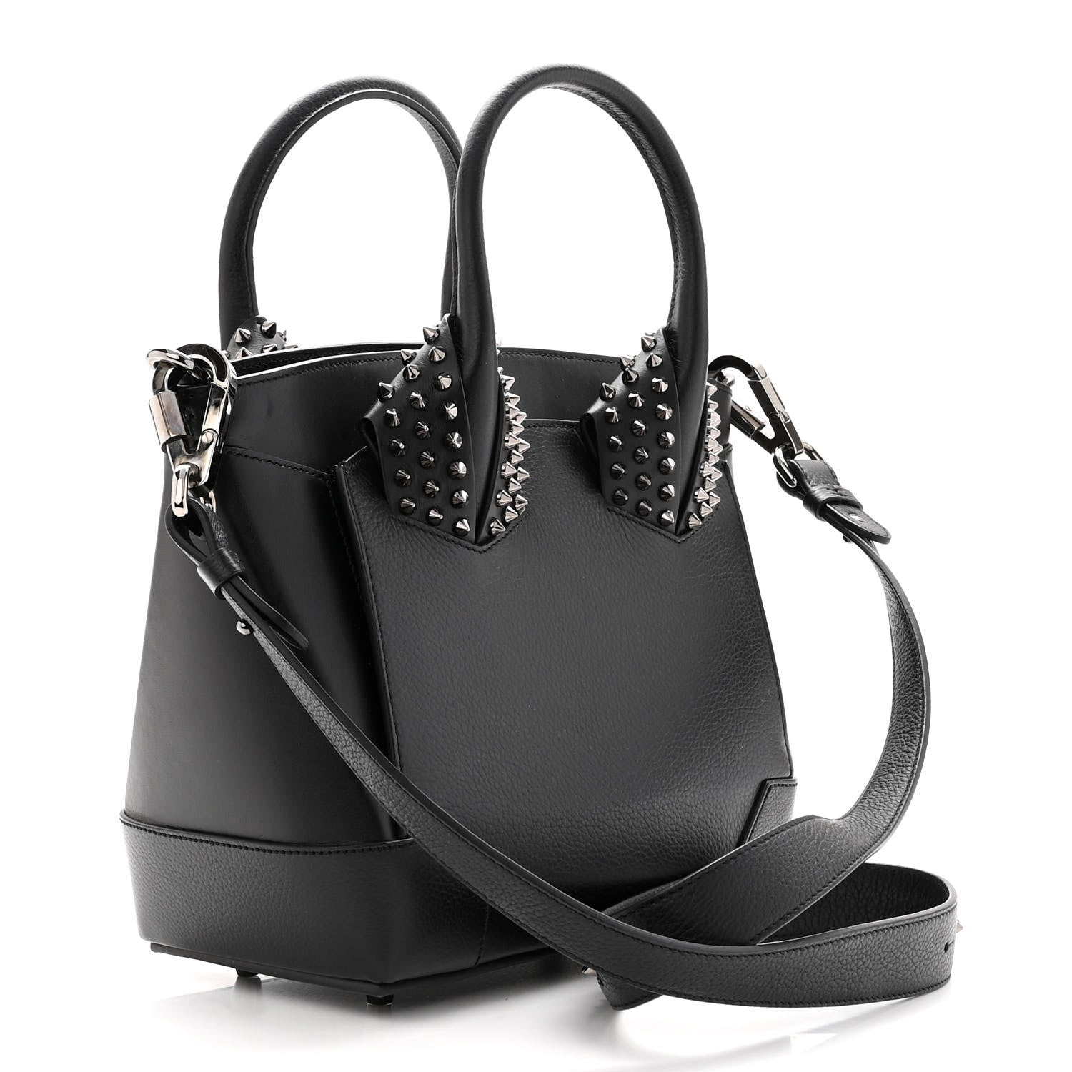 Christian Louboutin Grained Calfskin Spike Small Eloise Tote Black 3 of 10