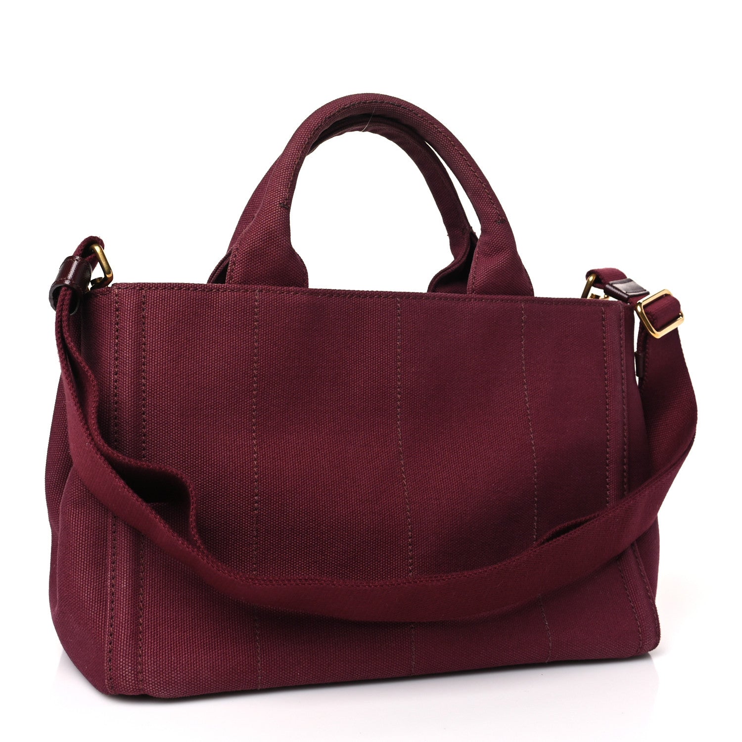 Prada Canapa Crystal Studded Tote Amaranto 3 of 9