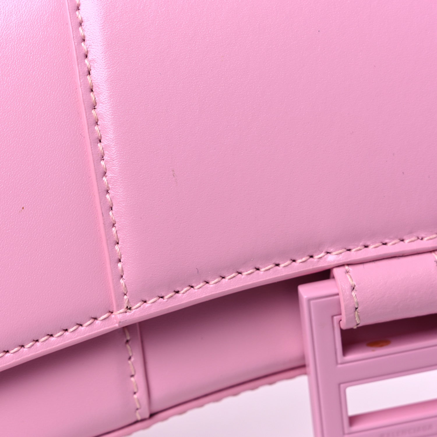 Balenciaga Shiny Box Calfskin Tonal B Hourglass Chain Bag Candy Pink 11 of 13