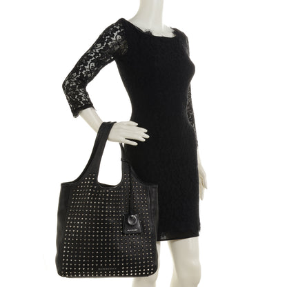 Burberry Brit Studded Calfskin Shopper Medium Black 2 of 12