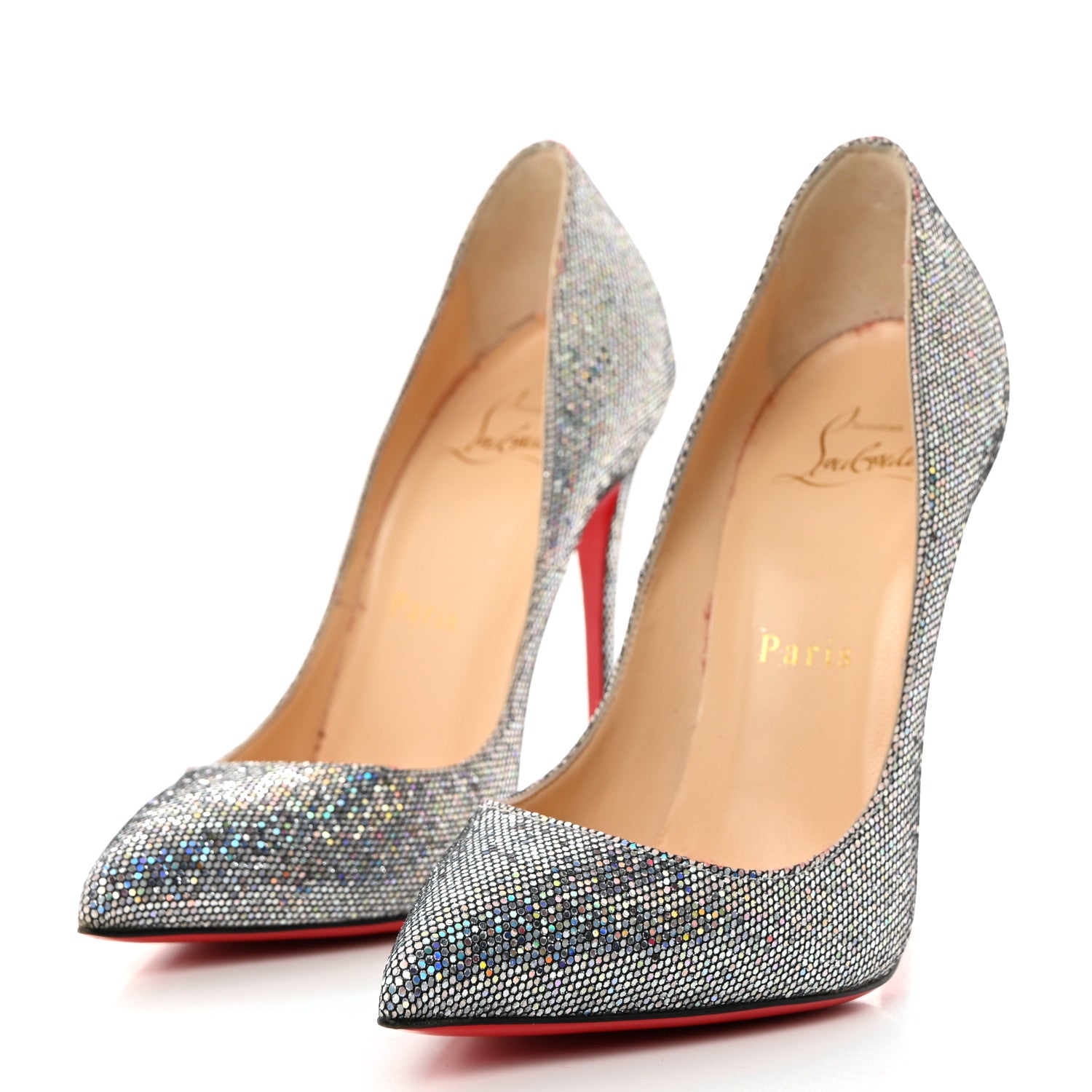 Christian Louboutin Nappa Strass So Kate Pumps 35.5 Silver 3 of 7