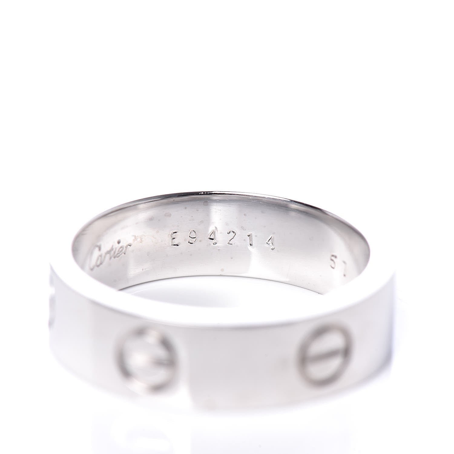 Cartier 18K White Gold 5.5mm LOVE Ring 57 8 6 of 7