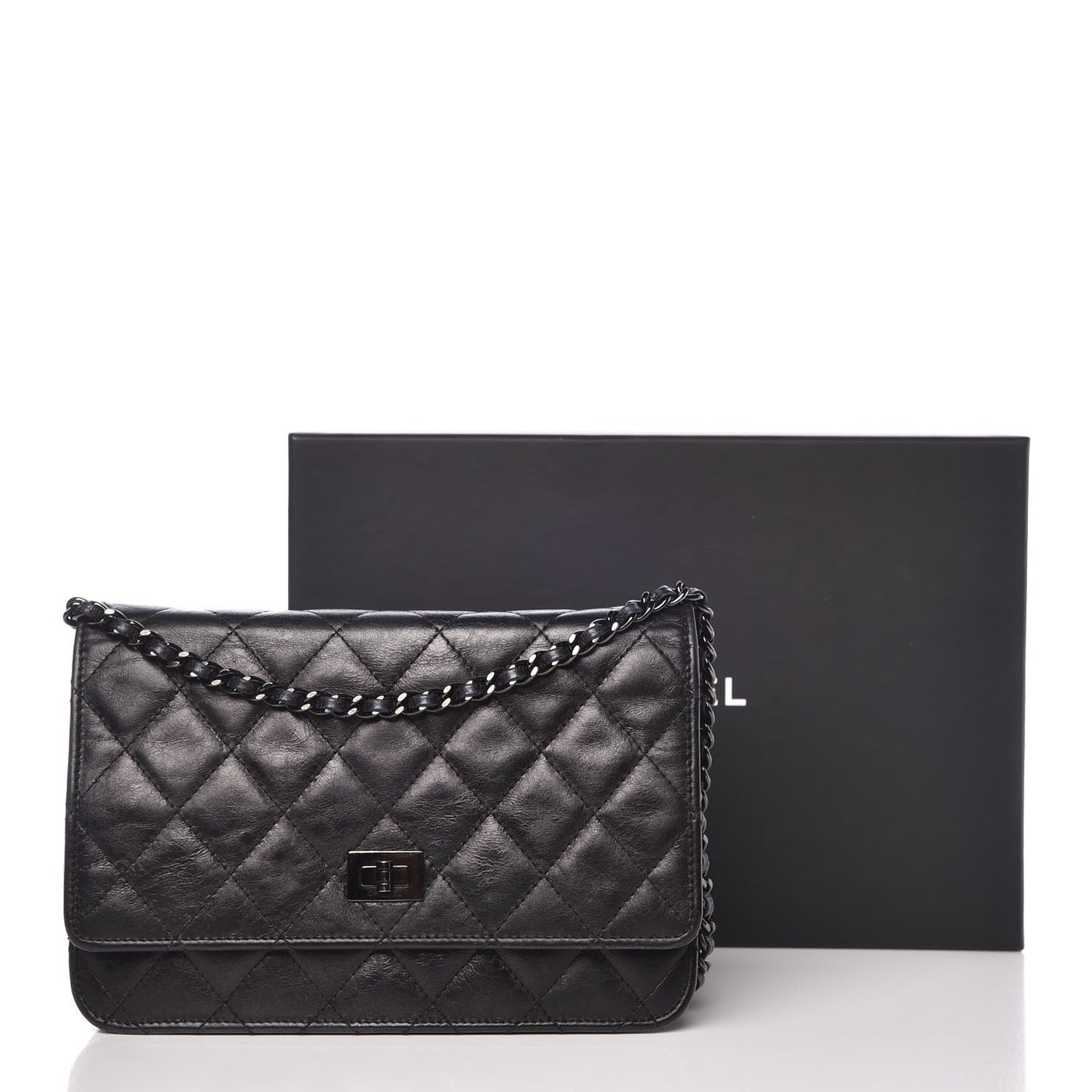 Aged Calfskin Quilted Reissue Wallet On Chain WOC So Black