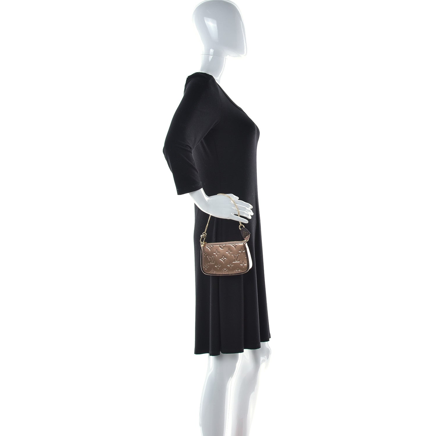 Louis Vuitton Metallic Vernis Mini Pochette Accessories Rose Gold 2 of 7