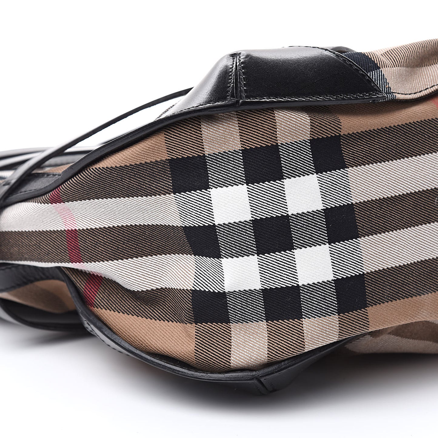 House Check Bridle Calfskin Small Dutton Hobo Black
