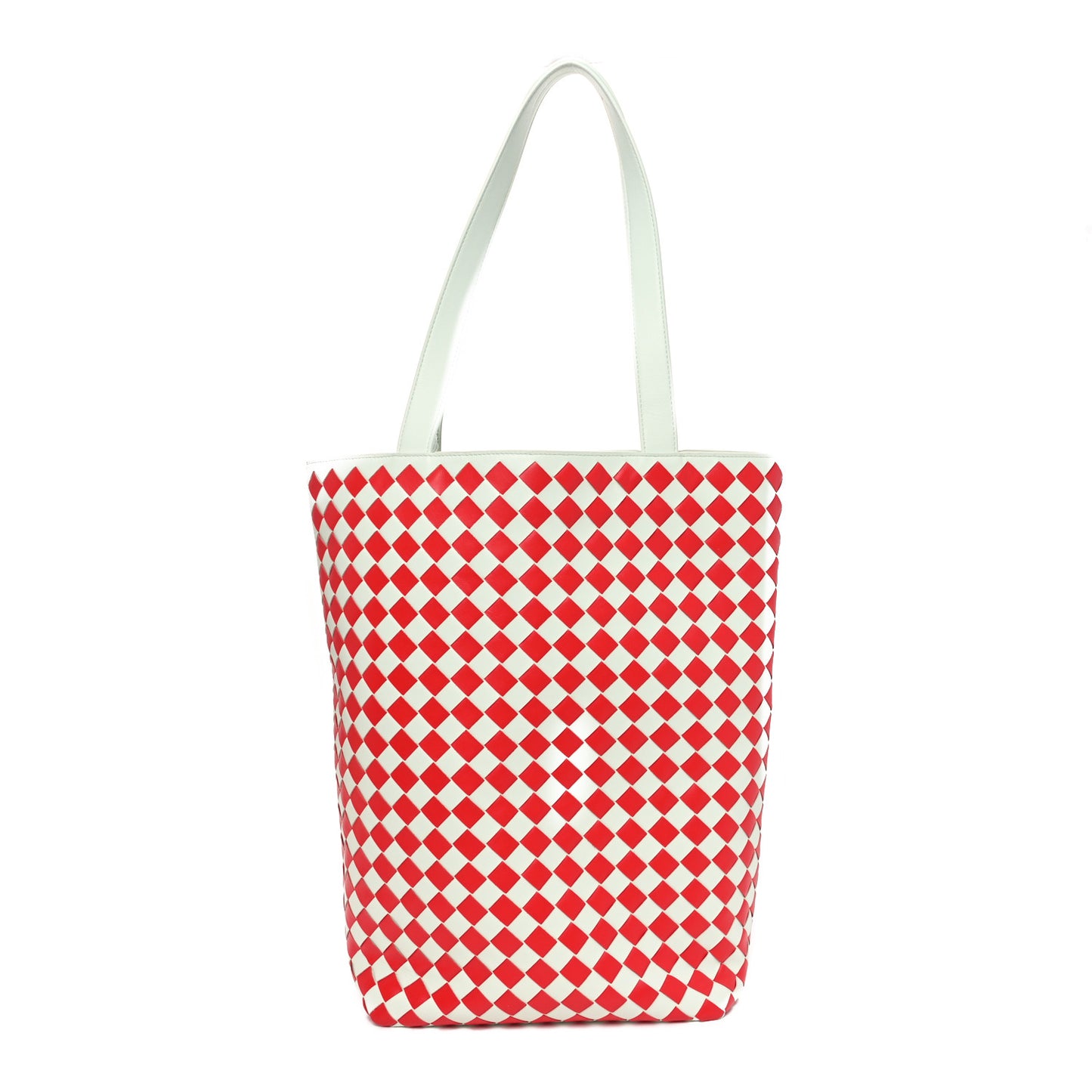 Nappa Intrecciato Check Avenue Tote Glacier Vernis
