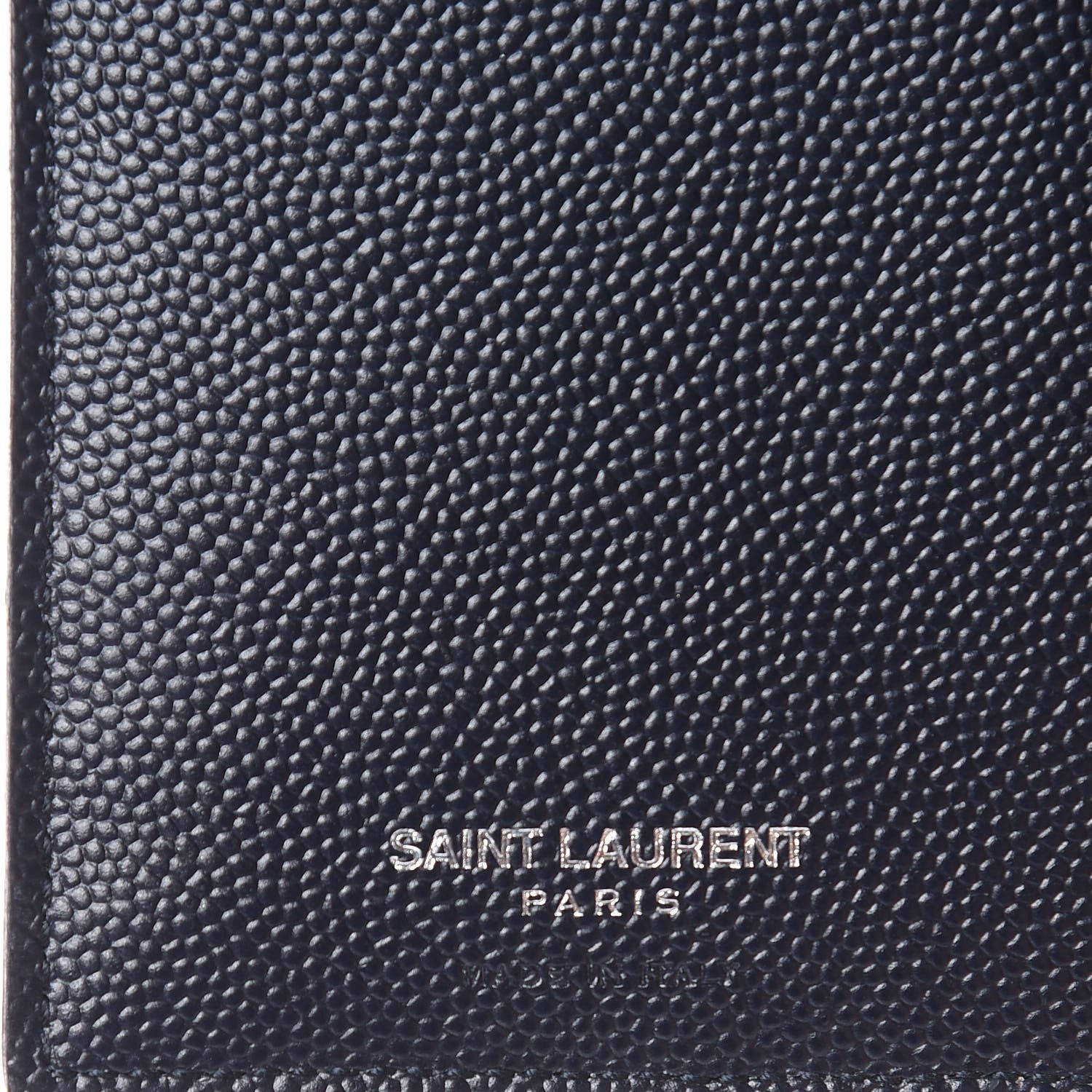 Saint Laurent Grain De Poudre Matelasse Chevron Small Monogram Passport Case Deep Marine 6 of 8