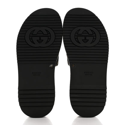 Gucci Jacquard Black Denim GG Monogram Angelina Platform 55mm Slide Sandals 36 Black Ivory 6 of 10