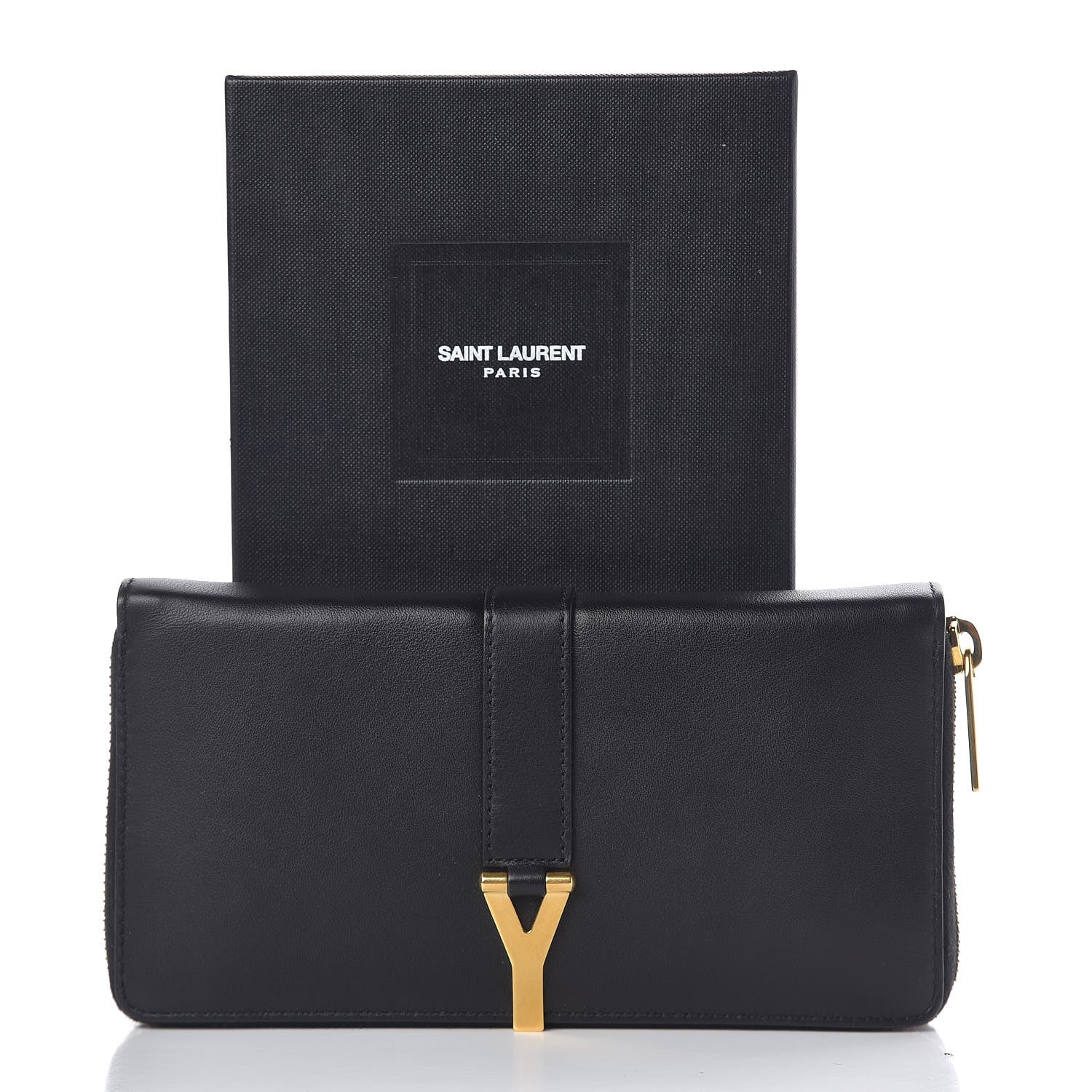 Saint Laurent Calfskin Classic Y Ligne Zip Around Wallet Black 7 of 7
