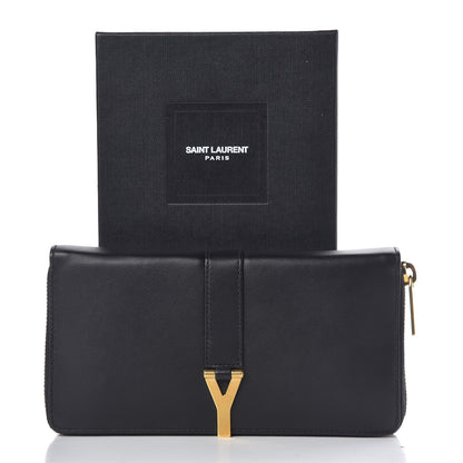 Saint Laurent Calfskin Classic Y Ligne Zip Around Wallet Black 7 of 7